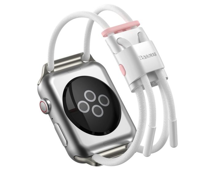 Baseus Let's Go Rope Watch Band (LBAPWA4-B24) Λουράκι Κορδόνι White για Apple Watch 42/44/45/49mm (1/2/3/4/5/6/7/8/9/SE/ULTRA)