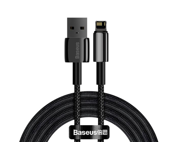 Baseus Tungsten Gold Fast Charging Data Cable (CALWJ-01) Καλώδιο Φόρτισης USB to Lightning 2.4A 1m Black