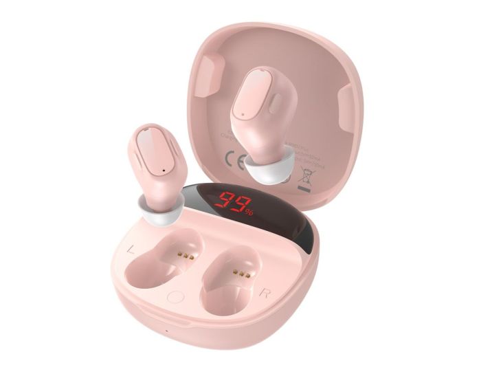Baseus WM01 Plus TWS (NGWM01P-04) Wireless Bluetooth Stereo Earbuds with Charging Box - Pink