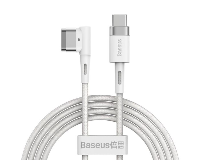 Baseus Zinc L-shape Magnetic Cable USB Type- C (CATXC-W02) Καλώδιο Φόρτισης 60W με μαγνητικό βύσμα 2m για MacBook Power - White 