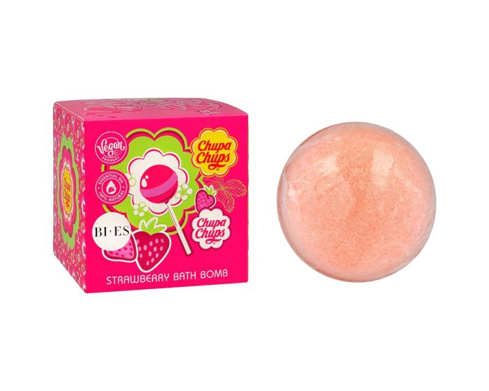 Bi-Es Kids Chupa Chups Bath Bomb Strawberry Box 165g Αφρόλουτρο με Άρωμα Φράουλας - Pink
