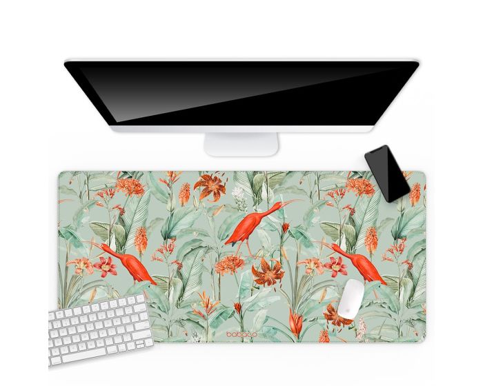 Babaco Flowers Desk Mat (BDPFLOW061) Αντιολισθητικό Mouse Pad 800x400mm - 049 Scarlet Ibis Green