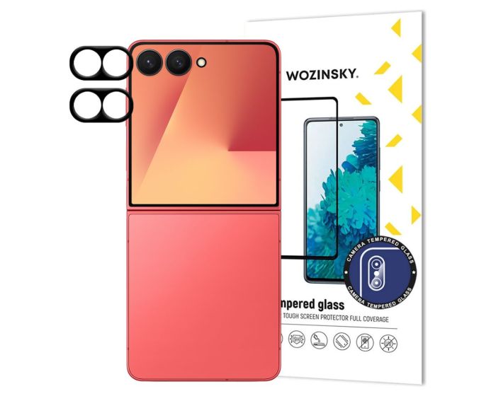Wozinsky 9H Full Camera Lens Tempered Glass Film Prοtector 2Pack Black (Samsung Galaxy Z Flip7)