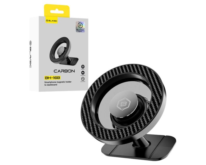 Blavec BH-16B Carbon Magnetic Magsafe Dashboard Car Phone Holder (BH16BC-MDB) Black - MT82811