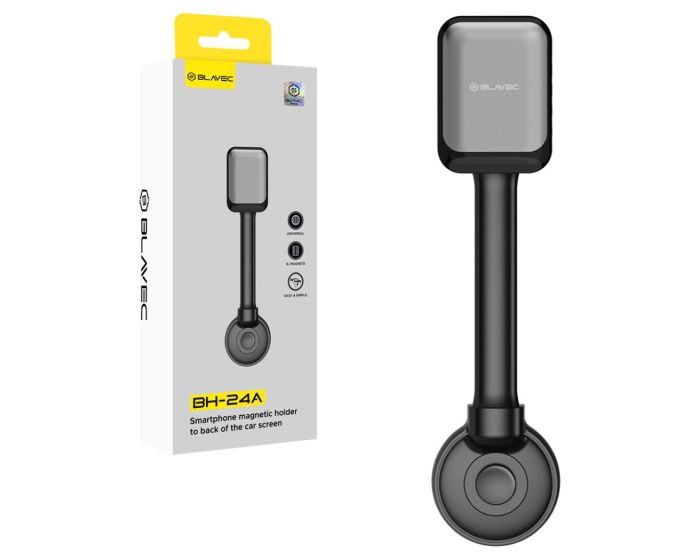 Blavec BH-24A Magnetic Car Phone Holder for the Back of the Screen / Dashboard (BH24A-MBSB) Black - MT84647