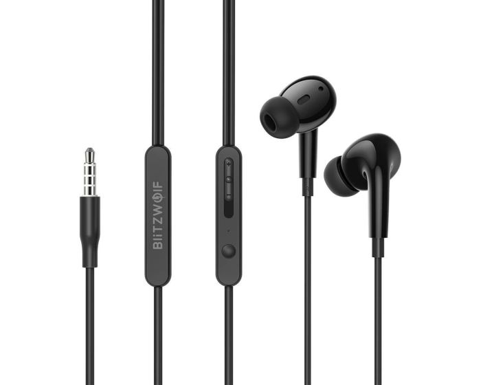 BlitzWolf BW-ES7 Jack 3.5mm Wired Headphones 1.2m Ενσύρματα Ακουστικά - Black