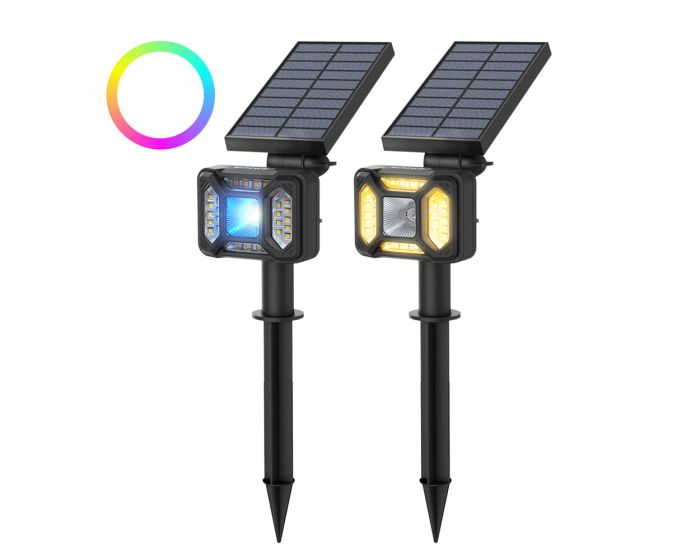 BlitzWolf  BW-OLT5 Outdoor LED Solar Lamp RGB Φωτισμός Κήπου LED - Black