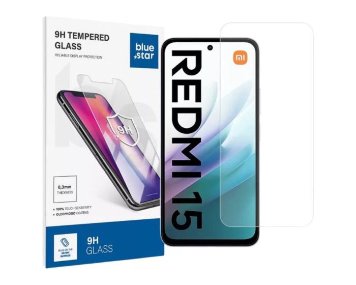 Blue Star Αντιχαρακτικό Γυάλινο Προστατευτικό 9Η Tempered Glass Screen Prοtector (Xiaomi Redmi 15 4G / 5G) - MT83532