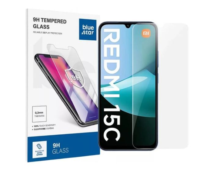 Blue Star Αντιχαρακτικό Γυάλινο Προστατευτικό 9Η Tempered Glass Screen Prοtector (Xiaomi Redmi 15C 4G / 5G) - MT83533