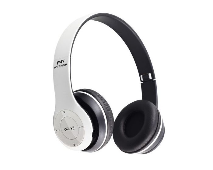 Bluetooth Wireless Headphones P47 4.2+EDR Ασύρματα Στερεοφωνικά Ακουστικά White