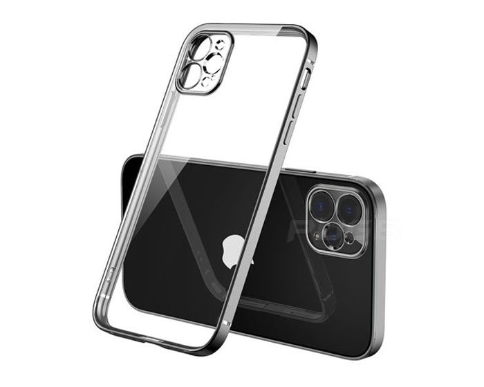 Bodycell Back Cover HD Clear Θήκη Σιλικόνης με Electro Bumper - Black (iPhone 12 Pro)