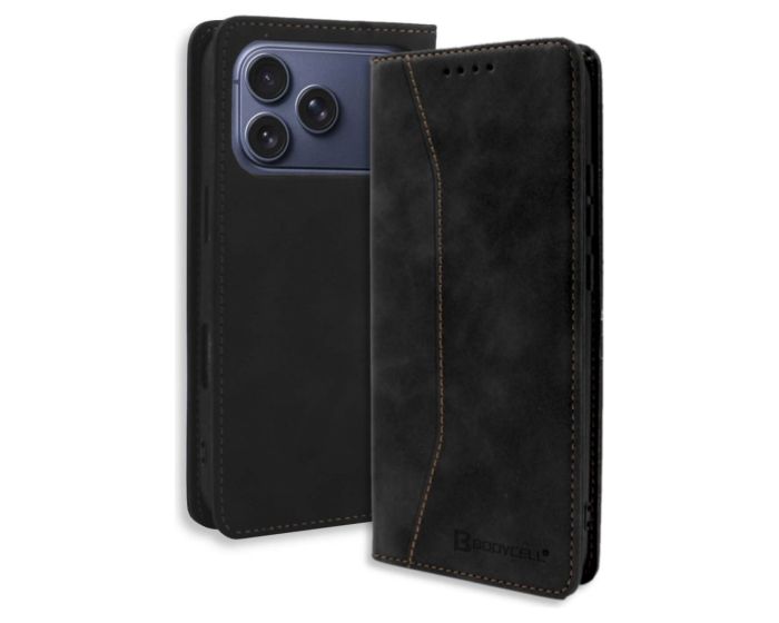 Bodycell Book Case Pu Leather iPhone 17 Pro Max Black - MD02959