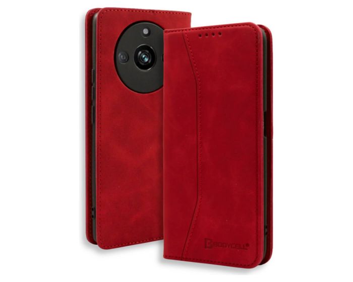 Bodycell Book Case Pu Leather Realme 11 Pro 5G Red - MD01057
