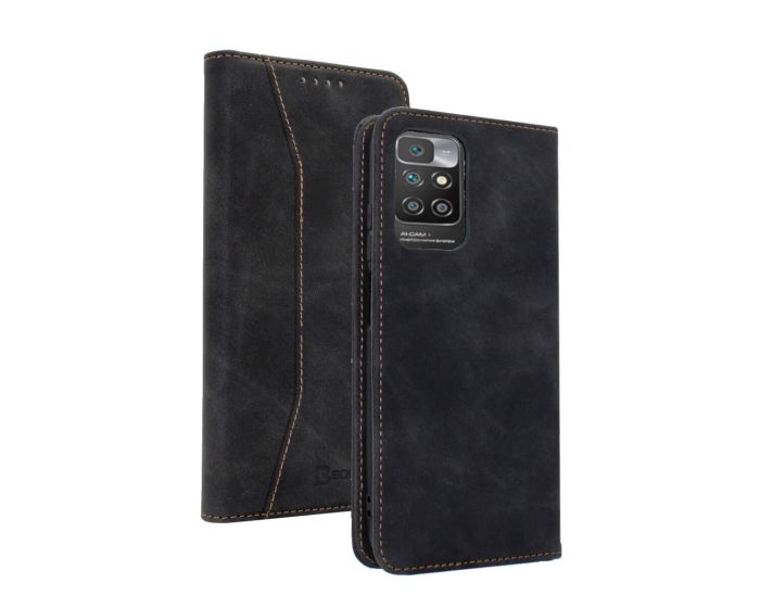 Bodycell PU Leather Book Case Θήκη Πορτοφόλι με Stand - Black (Xiaomi Redmi 10)