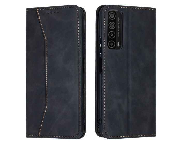 Bodycell PU Leather Book Case Θήκη Πορτοφόλι με Stand - Black (Huawei P Smart 2021)