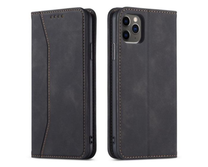 Bodycell PU Leather Book Case Θήκη Πορτοφόλι με Stand - Black (iPhone 11 Pro Max)