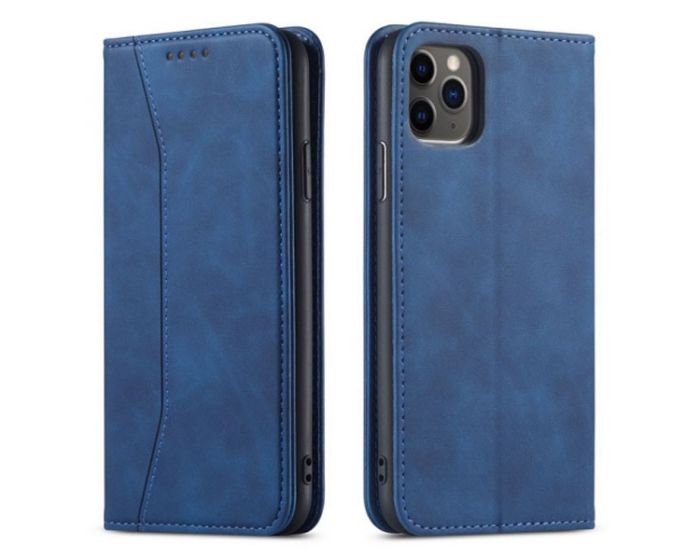 Bodycell PU Leather Book Case Θήκη Πορτοφόλι με Stand - Blue (iPhone 11 Pro Max)