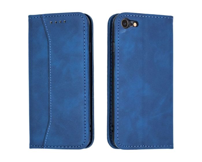 Bodycell PU Leather Book Case Θήκη Πορτοφόλι με Stand - Blue (iPhone 7 / 8 / SE 2020 / 2022)