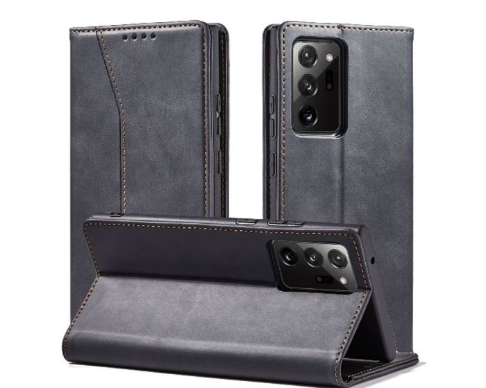 Bodycell PU Leather Book Case Θήκη Πορτοφόλι με Stand - Black (Samsung Galaxy Note 20 Ultra)