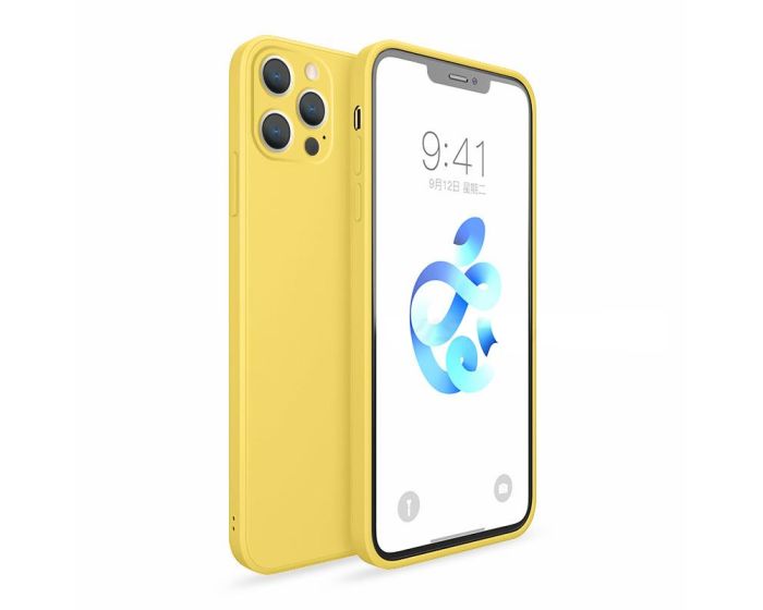 Bodycell Square Liquid Silicone Case - Yellow (iPhone 13 Pro Max)