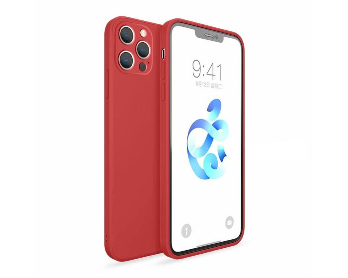 Bodycell Square Liquid Silicone Case - Red (iPhone 13 Pro)
