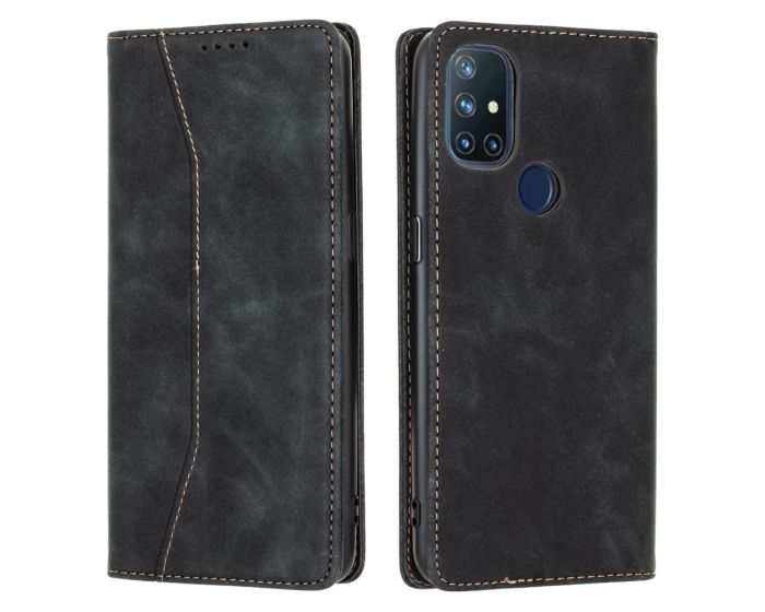 Bodycell PU Leather Book Case Θήκη Πορτοφόλι με Stand - Black (OnePlus Nord N10 5G)