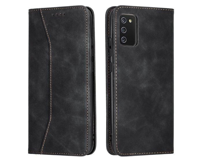 Bodycell PU Leather Book Case Θήκη Πορτοφόλι με Stand - Black (Samsung Galaxy A02s)