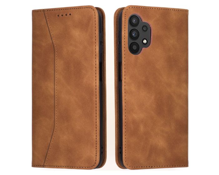 Bodycell PU Leather Book Case Θήκη Πορτοφόλι με Stand - Brown (Samsung Galaxy A32 4G)