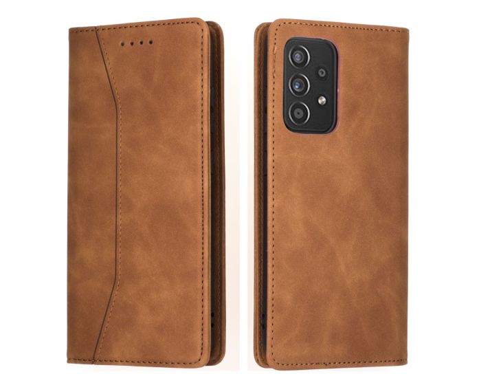 Bodycell PU Leather Book Case Θήκη Πορτοφόλι με Stand - Brown (Samsung Galaxy A72 4G / 5G)