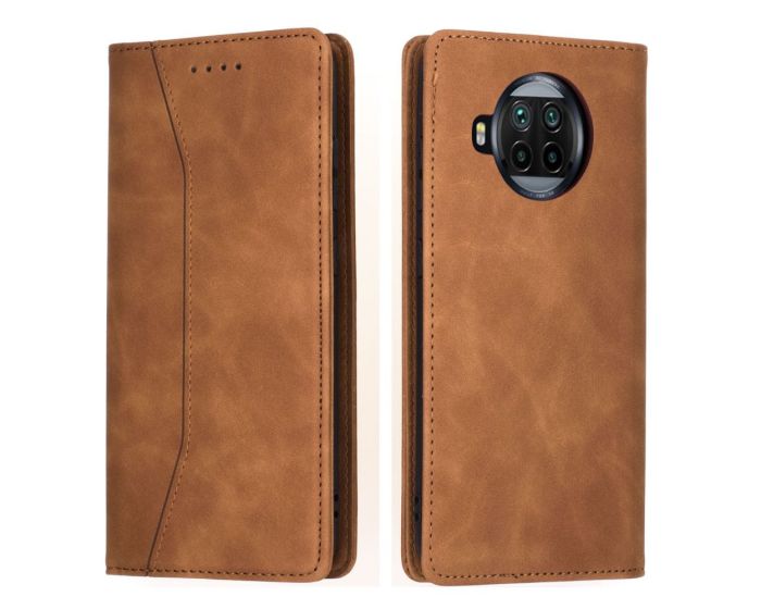 Bodycell PU Leather Book Case Θήκη Πορτοφόλι με Stand - Brown (Xiaomi Mi 10T Lite 5G)