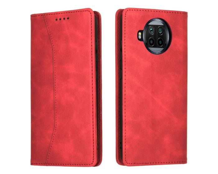 Bodycell PU Leather Book Case Θήκη Πορτοφόλι με Stand - Red (Xiaomi Mi 10T Lite 5G)