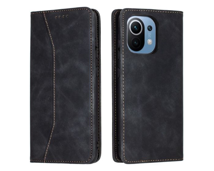 Bodycell PU Leather Book Case Θήκη Πορτοφόλι με Stand - Black (Xiaomi Mi 11)