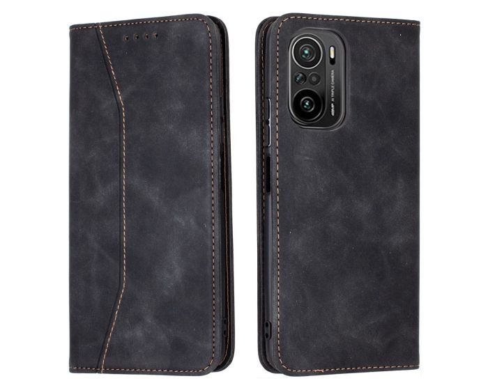 Bodycell PU Leather Book Case Θήκη Πορτοφόλι με Stand - Black (Xiaomi Poco F3 5G / Mi 11i)