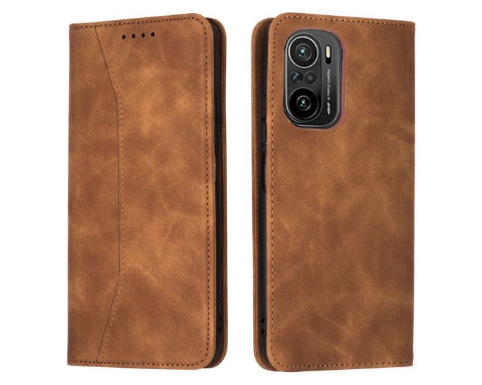 Bodycell PU Leather Book Case Θήκη Πορτοφόλι με Stand - Brown (Xiaomi Poco F3 5G / Mi 11i)