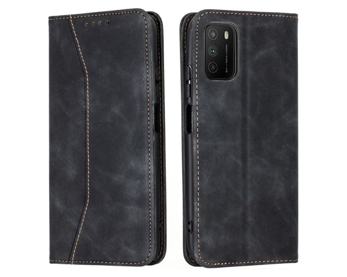 Bodycell PU Leather Book Case Θήκη Πορτοφόλι με Stand - Black (Xiaomi Poco M3)