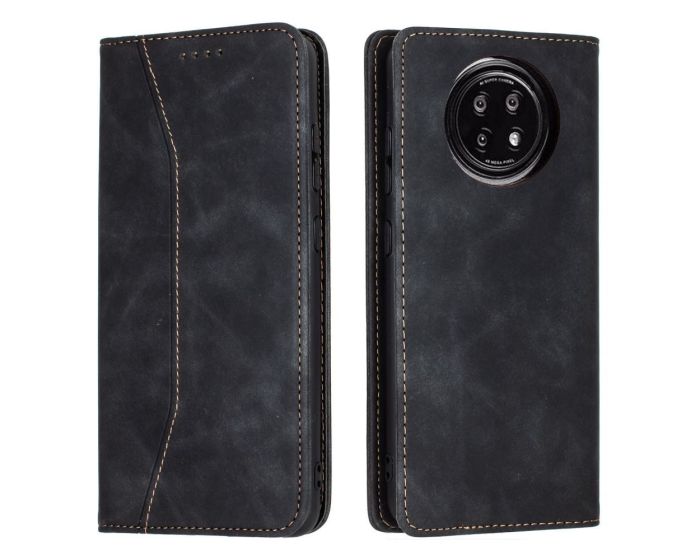 Bodycell PU Leather Book Case Θήκη Πορτοφόλι με Stand - Black (Xiaomi Redmi Note 9T 5G)