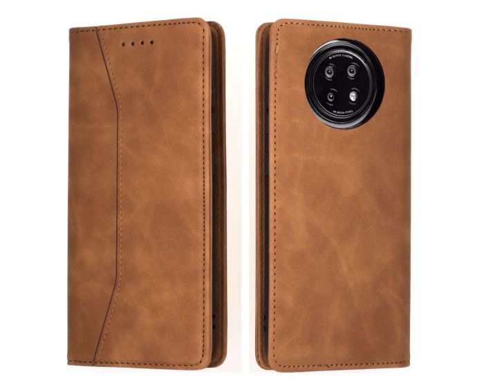 Bodycell PU Leather Book Case Θήκη Πορτοφόλι με Stand - Brown (Xiaomi Redmi Note 9T 5G)