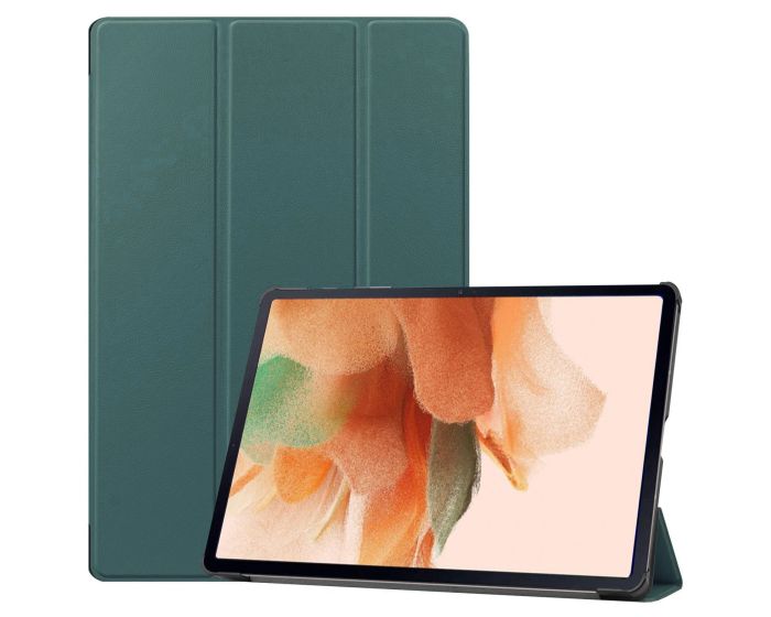 Tri-Fold Book Case με δυνατότητα Stand - Dark Green (Samsung Galaxy Tab S7 FE 5G 12.4 T730 / T736B)