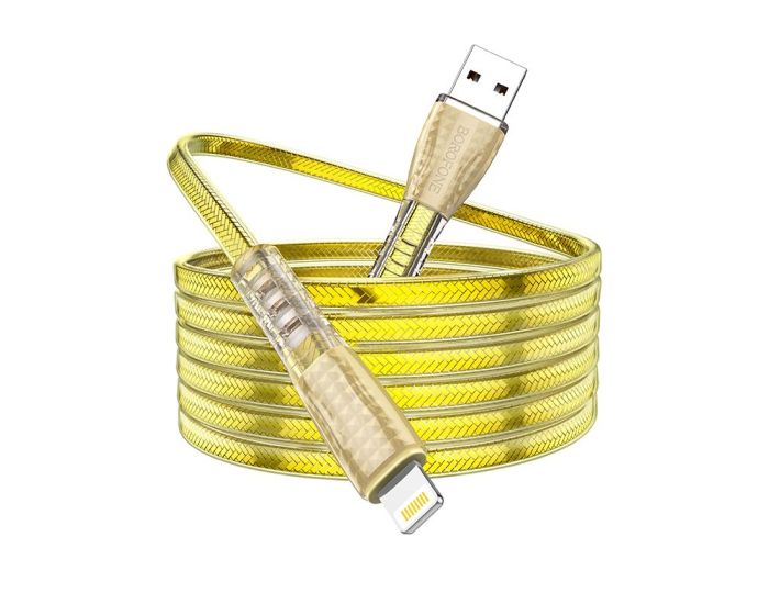 Borofone BU31 Jelly Knitted Cable Καλώδιο Φόρτισης 2.4A USB σε Lightning 1m - Gold