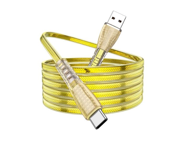 Borofone BU31 Jelly Knitted Cable Καλώδιο Φόρτισης 3A USB σε Type-C 1m - Gold