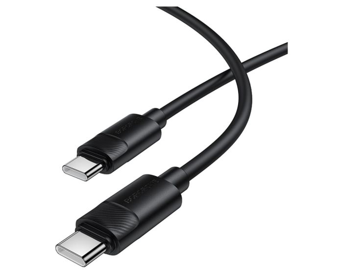 Borofone BX123 Leya Cable Καλώδιο Φόρτισης 60W 3A Type-C σε Type-C 1m - Black - MT83478