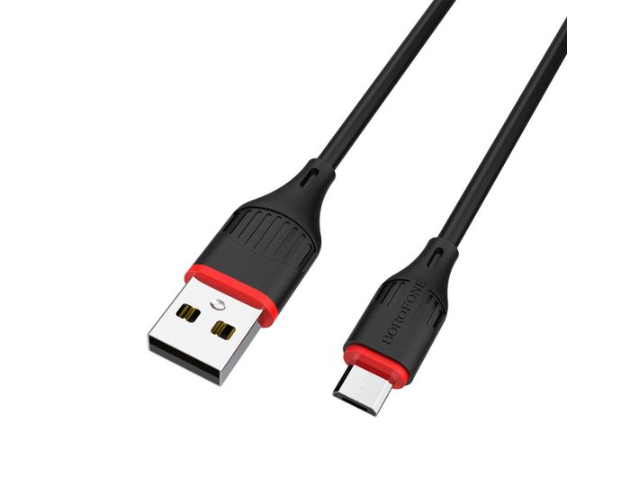 Borofone BX17 Enjoy Cable Καλώδιο Φόρτισης 2A USB σε Micro USB 1m - Black