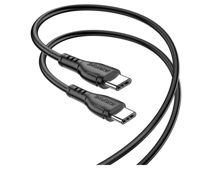 Borofone BX51 Triumph Cable Καλώδιο Φόρτισης 60W 3A Type-C σε Type-C 1m - Black - MT83481