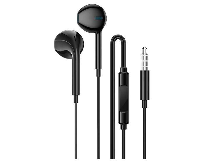 Borofone BM100 Fuente Earphones with Microphone Handsfree Ακουστικά - Black - MT84530