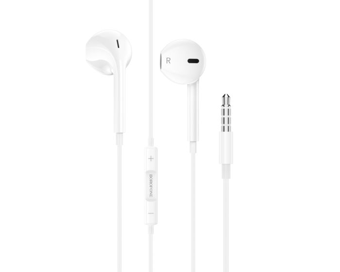 Borofone BM80 Magnificent Earphones Handsfree Ακουστικά - White