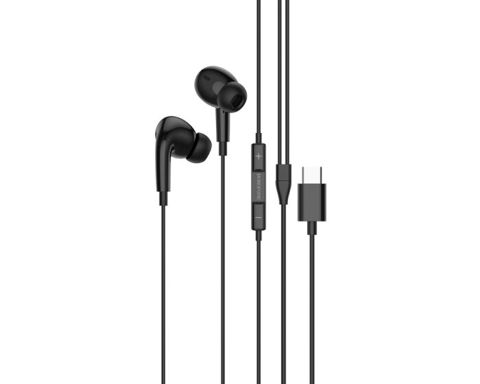 Borofone BM80 Pro Elegant Z In-Ear Earphones Handsfree Ακουστικά Type-C - Black