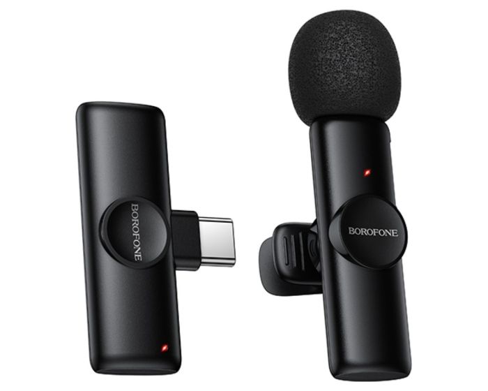 Borofone BFK16 Winner Wireless Lavalier Microphone Type C Ασύρματο Μικρόφωνο - Black - MT83472