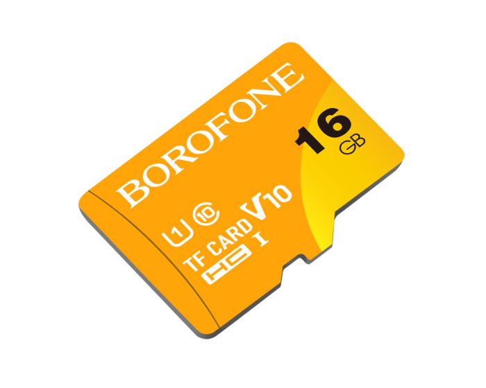 Borofone Memory Card MicroSD 16GB SDHC Class10 85MB/s - Yellow