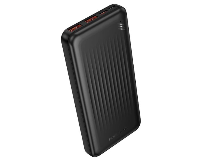 Borofone BJ80 Clever 2xUSB + Type C QC 3.0 22,5W PD 20W Power Bank Εξωτερική Μπαταρία 10000mAh - Black - MT80457