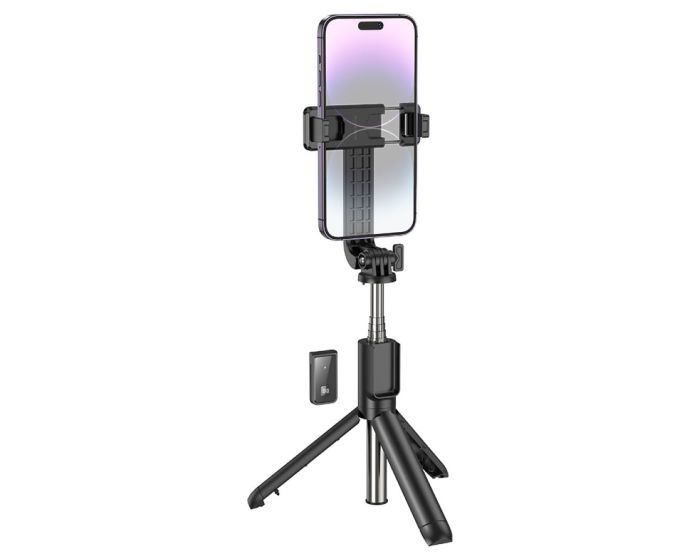 Borofone BY11 Happy Selfie Stick with Tripod and Wireless Remote για Κινητά - Black